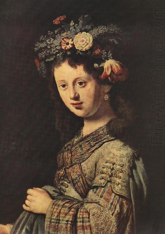 Saskia as Flora (detail) dh, REMBRANDT Harmenszoon van Rijn
